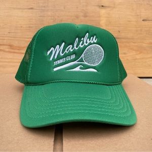 Urban Outfitters Trucker Hat Malibu Tennis Club Cap Green Snapback Adult Unisex